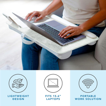 PinkComfort Lap Desk: Device Ledge & Phone Holder