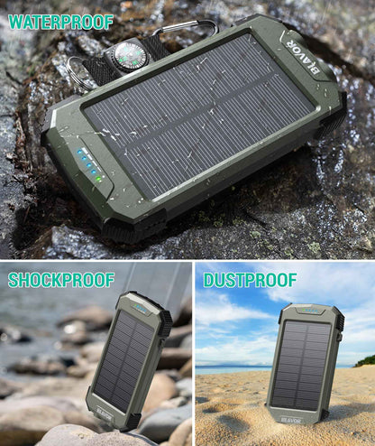 BLAVOR Solar Power Bank 10,000mAh Wireless Charger