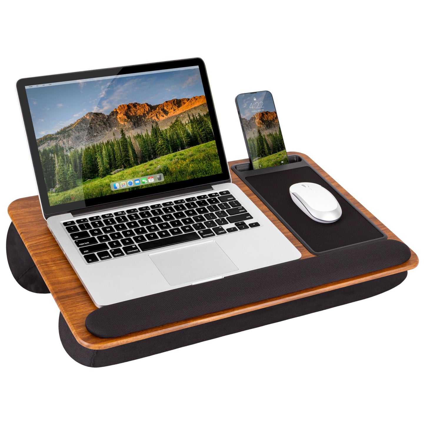 PinkComfort Lap Desk: Device Ledge & Phone Holder