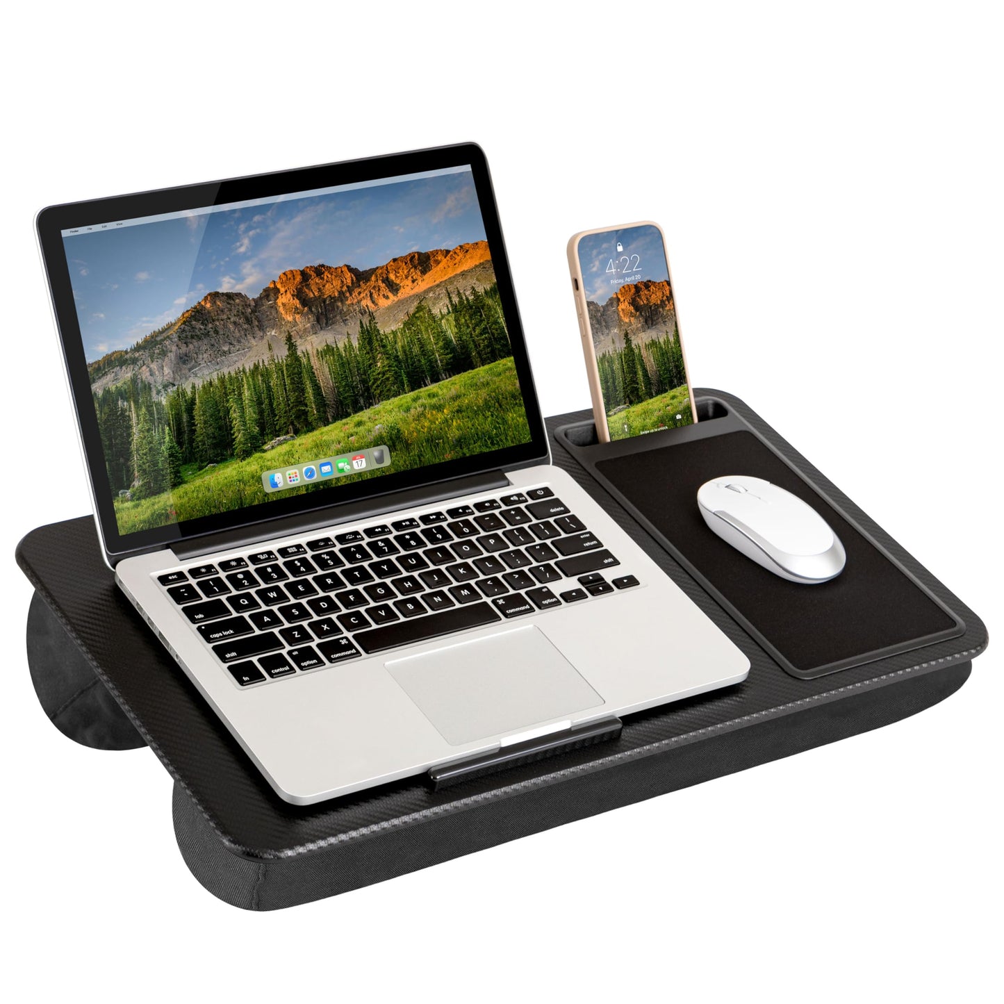 PinkComfort Lap Desk: Device Ledge & Phone Holder