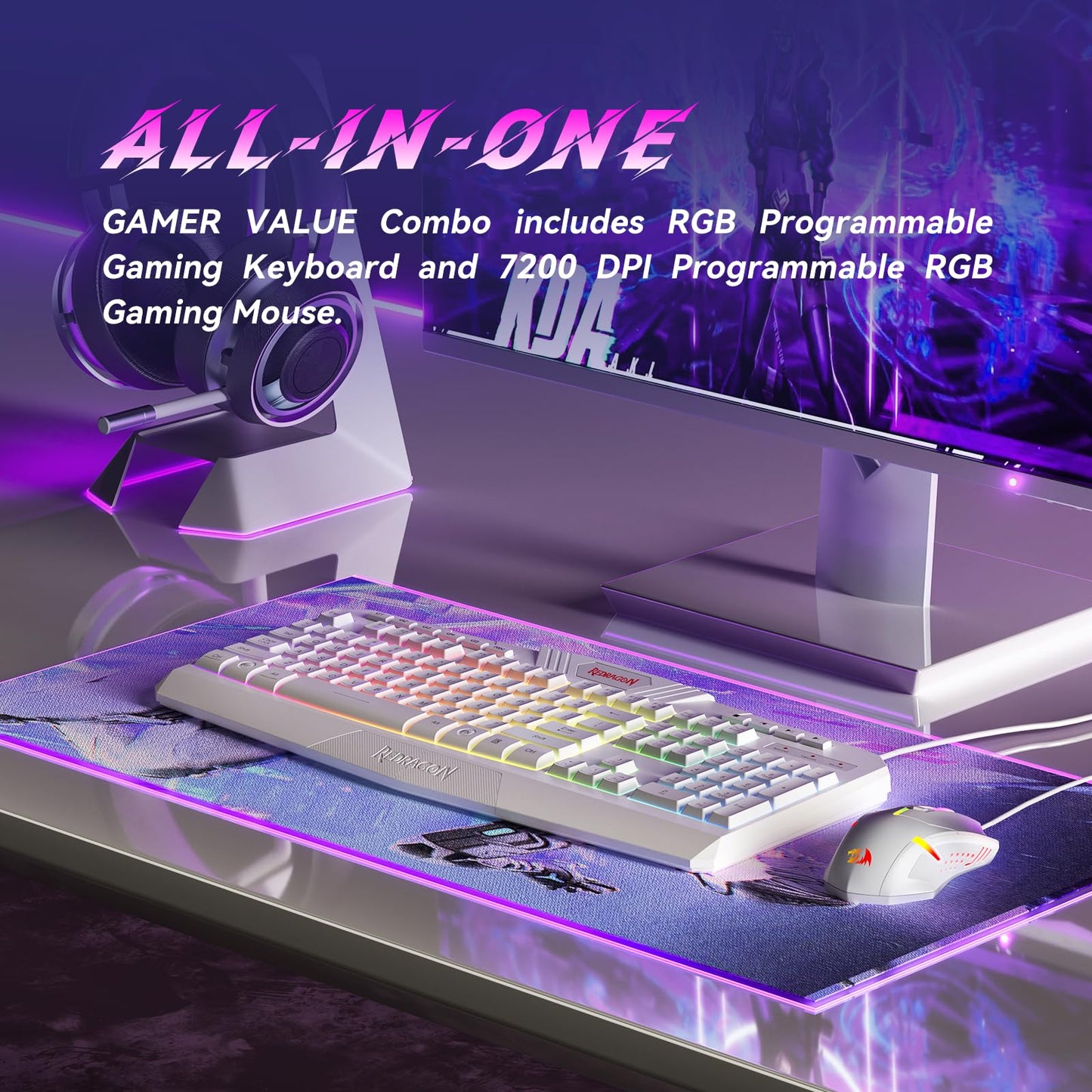Redragon Elite RGB Combo: S101 Keyboard & M601 Mouse