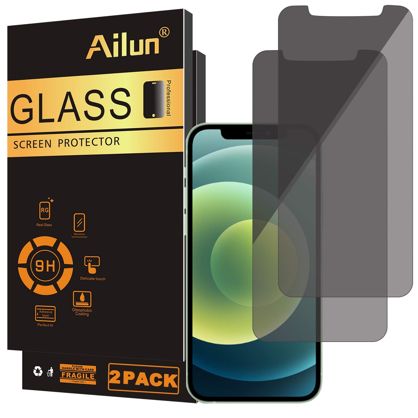 Ailun iPhone Privacy Glass 3-Pack - 6.1 Security - Small Enterprise