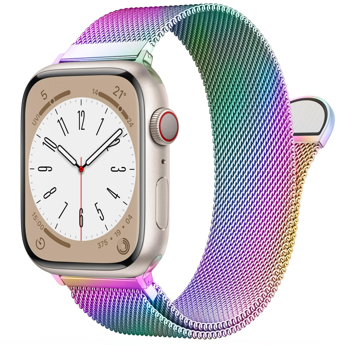 Original Stainless Steel Loop for Apple Watch Band 38mm 40mm 41mm 42mm 44mm 45mm 49mm, Magnetic Clasp Replacement Bands for iwatch Series Ultra SE 8 7 6 5 4 3 2 1, Women & Men Watch Strap for Apple