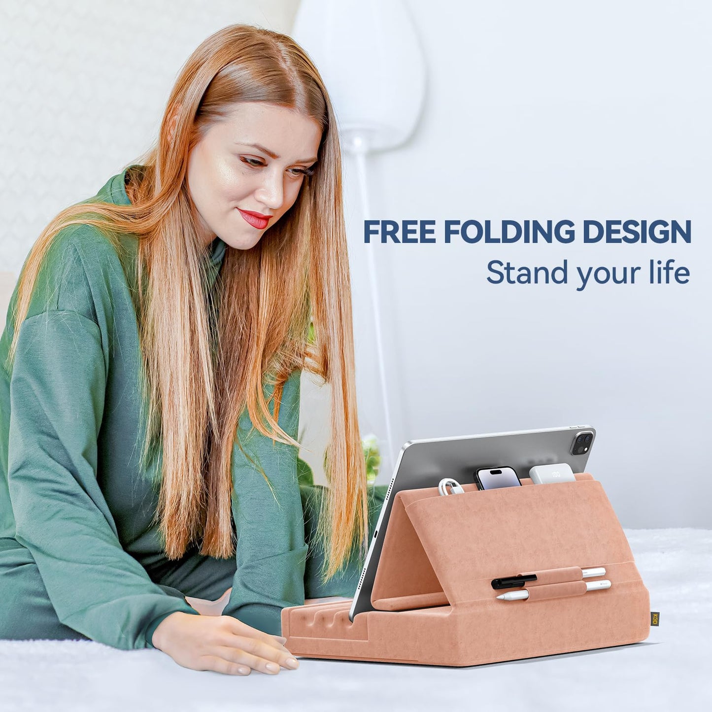 FoldMate: Versatile Tablet Pillow Stand with Pocket