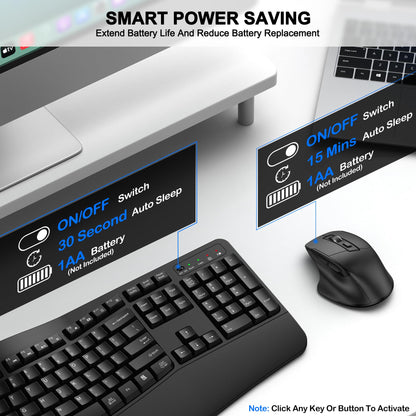 ErgoWave Duo: Wireless Keyboard & Mouse Set