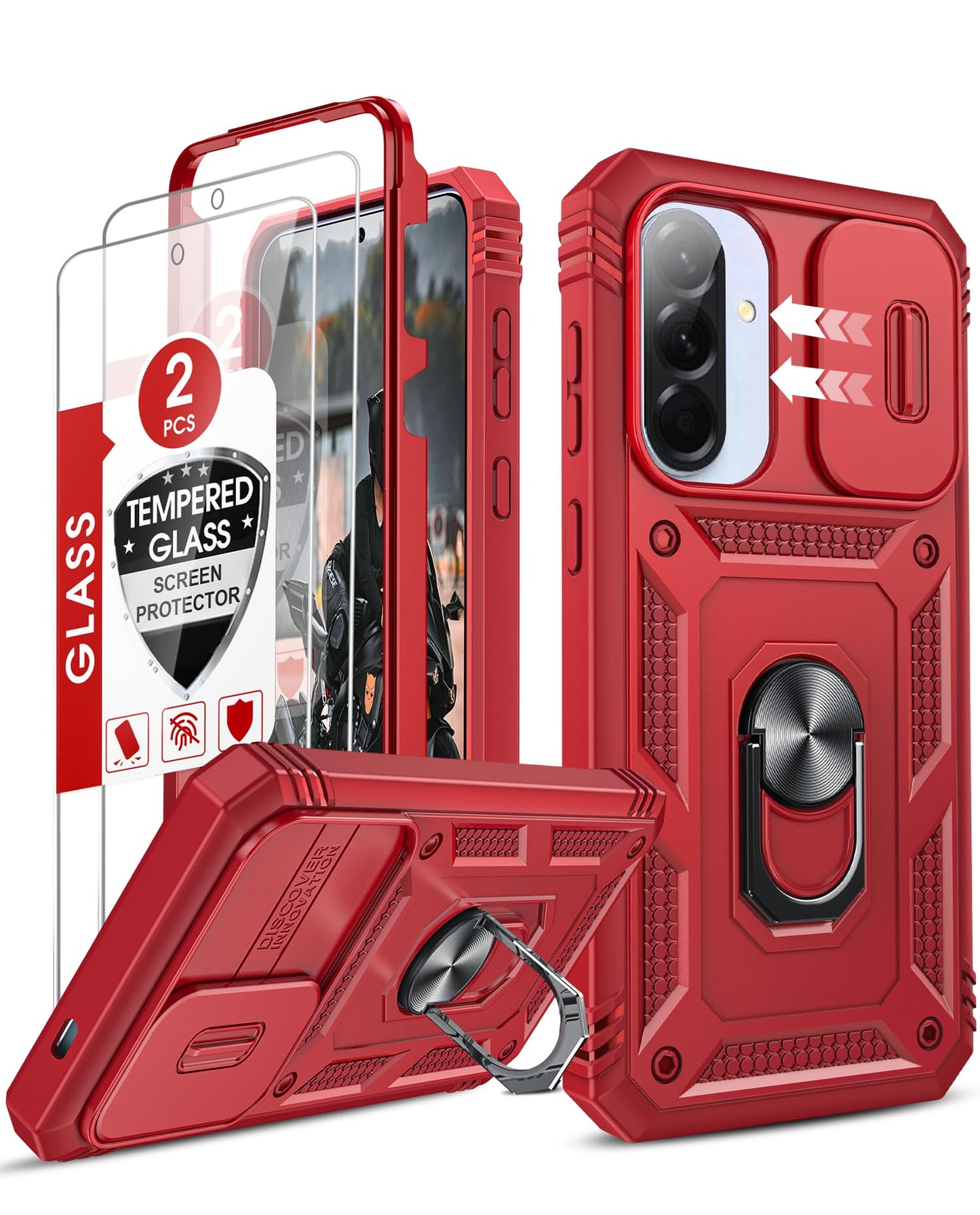 LeYi Samsung S25 FE Case with Camera Cover & Stand