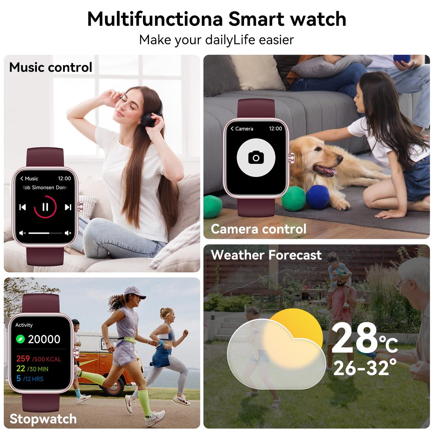 FitSmart Alexa Watch: HD Touchscreen & Health Tracker - Small Enterprise