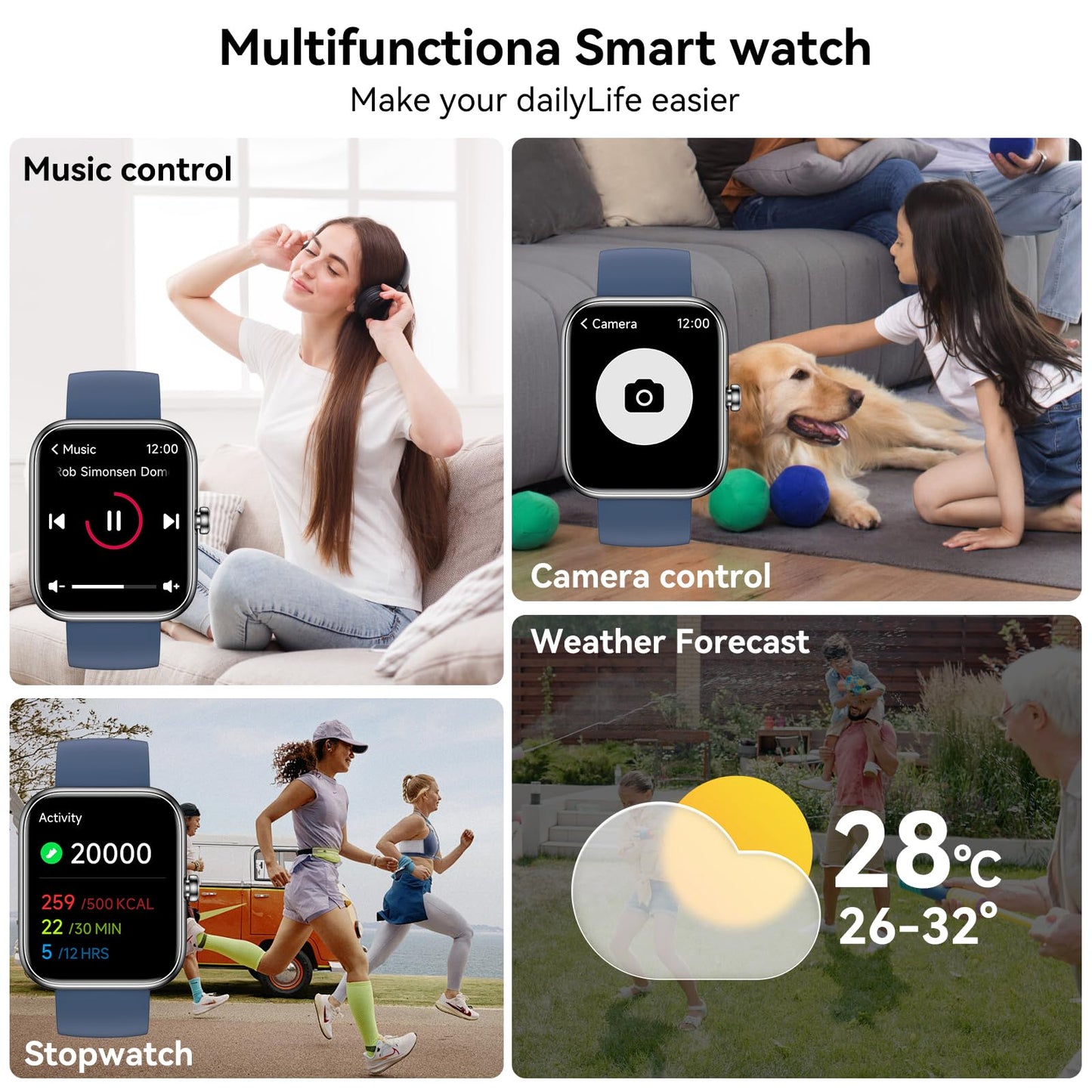FitSmart Alexa Watch: HD Touchscreen & Health Tracker - Small Enterprise