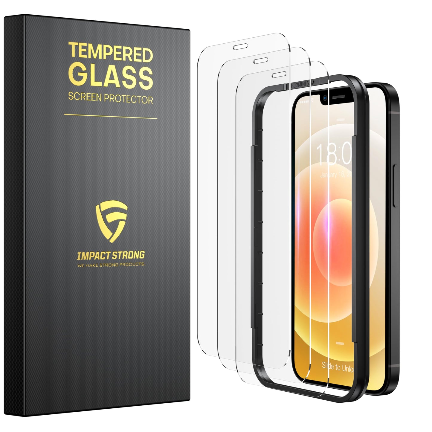 ImpactStrong 3-Pack Glass Protector for iPhone 15/16, 6.1