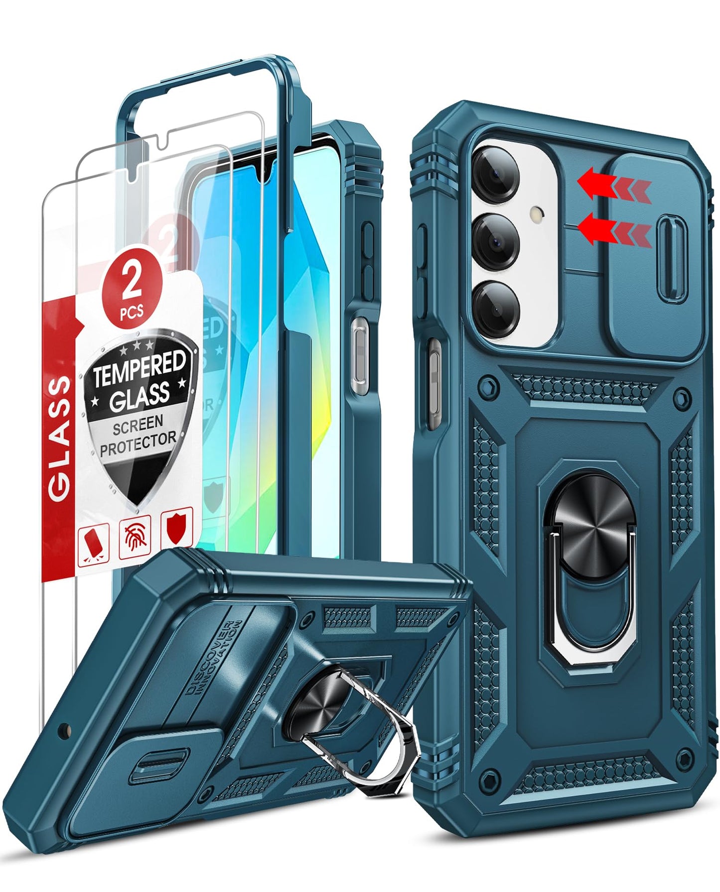 LeYi Samsung S25 FE Case with Camera Cover & Stand