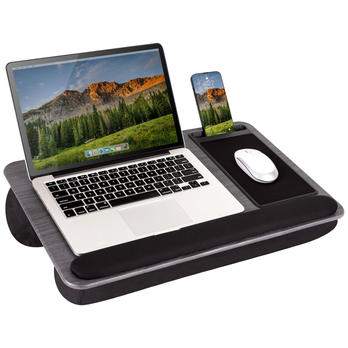PinkComfort Lap Desk: Device Ledge & Phone Holder