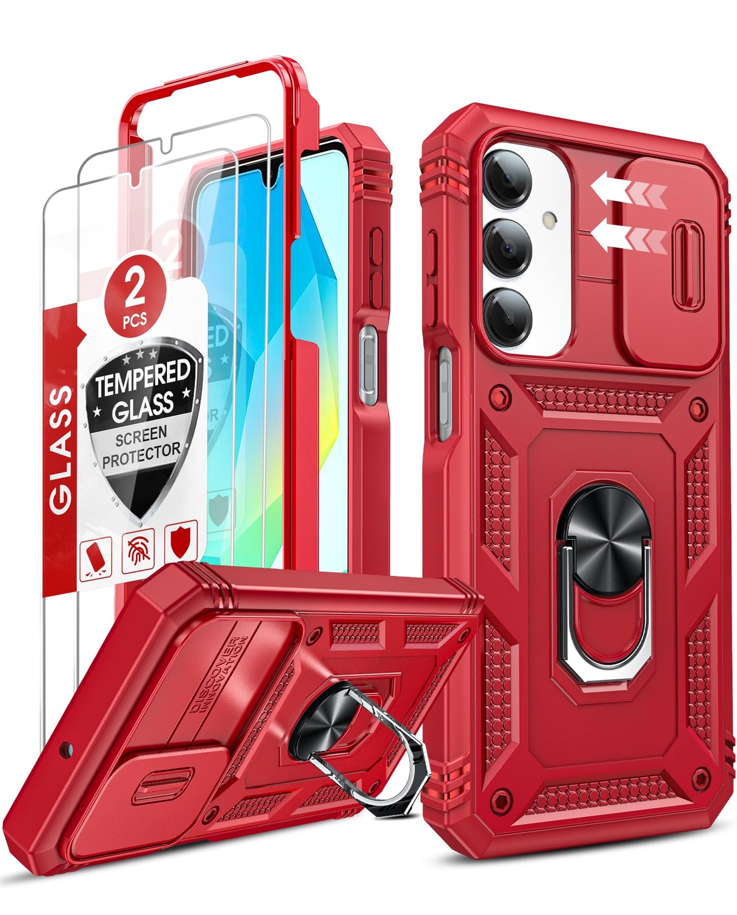 LeYi Samsung S25 FE Case with Camera Cover & Stand