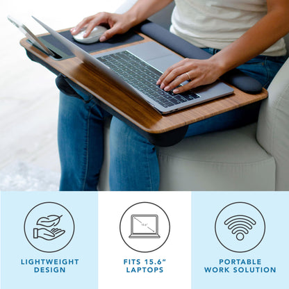 PinkComfort Lap Desk: Device Ledge & Phone Holder