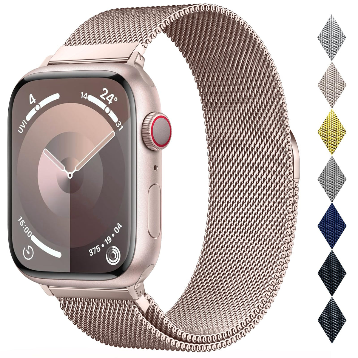 Original Stainless Steel Loop for Apple Watch Band 38mm 40mm 41mm 42mm 44mm 45mm 49mm, Magnetic Clasp Replacement Bands for iwatch Series Ultra SE 8 7 6 5 4 3 2 1, Women & Men Watch Strap for Apple
