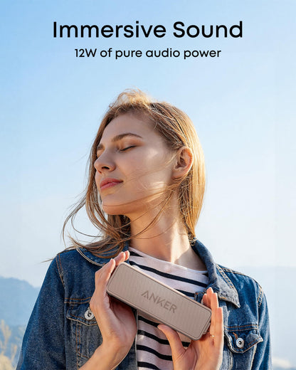 Anker Soundcore 2 Portable Bluetooth Speaker with Stereo Sound, Bluetooth 5, Bassup, IPX7 Waterproof, 24-Hour Playtime, Wireless, Speaker for Home, Outdoors, Travel