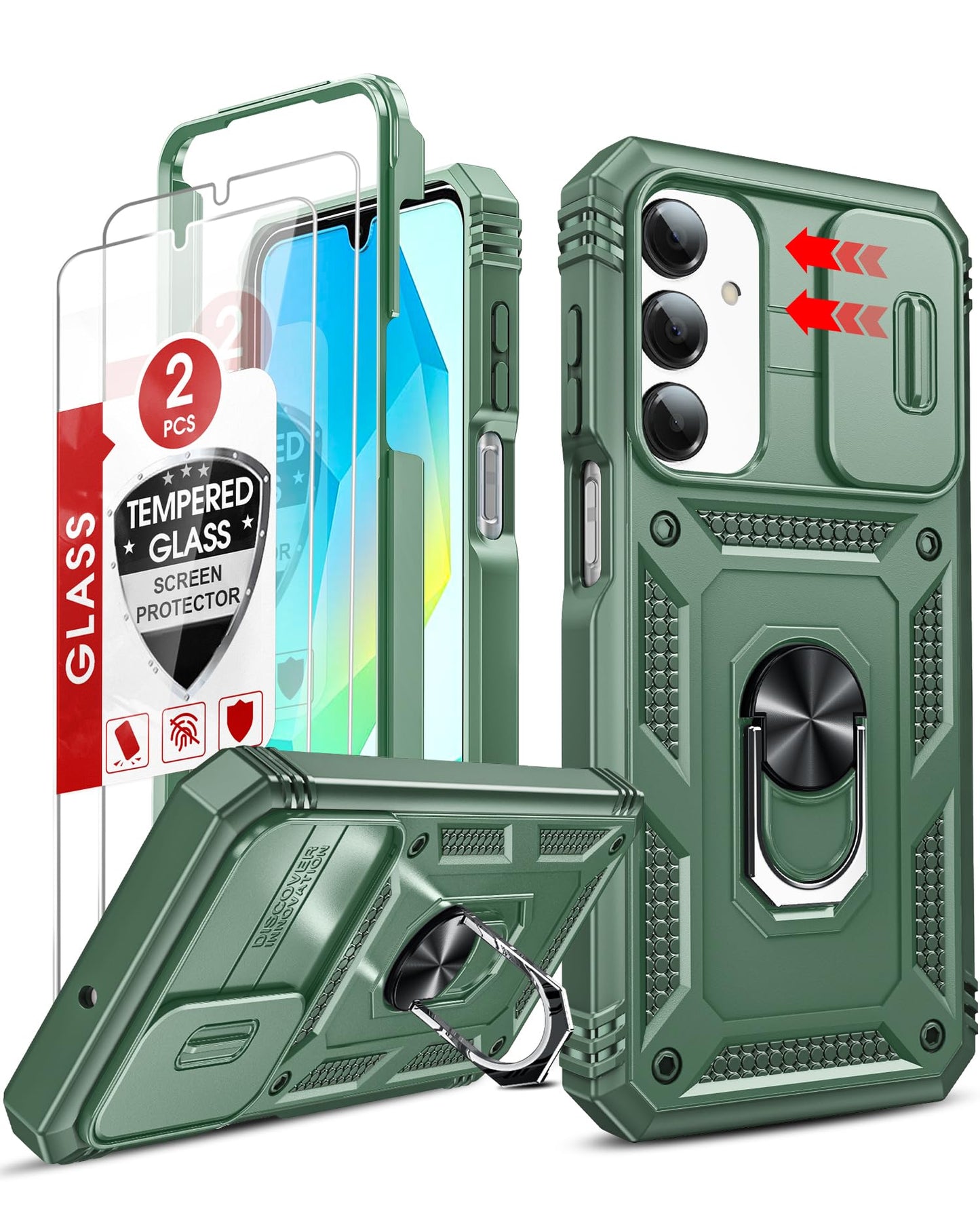 LeYi Samsung S25 FE Case with Camera Cover & Stand