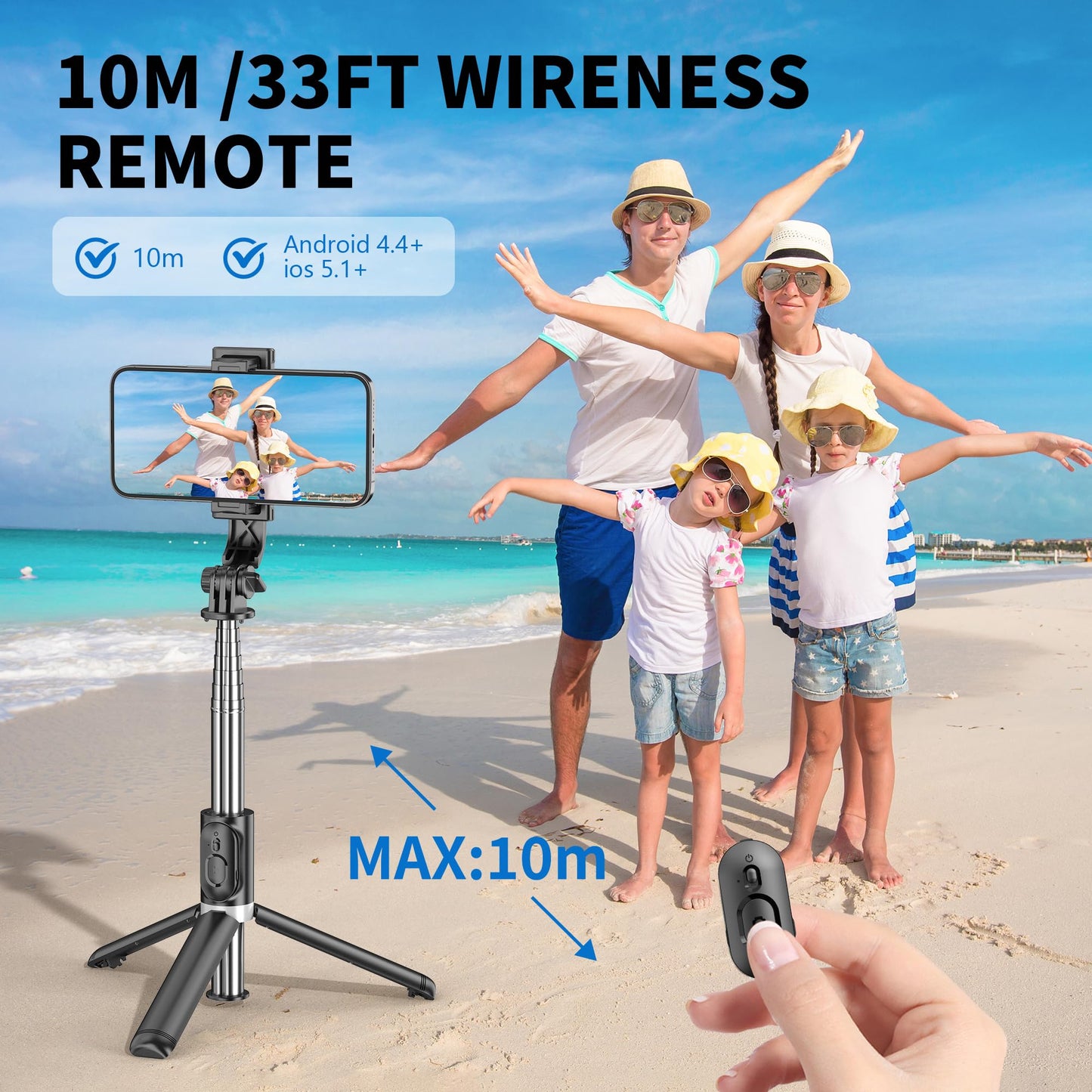 SelfieStickPro 41 with wireless remote and tripod stand for all phone models. - Small Enterprise