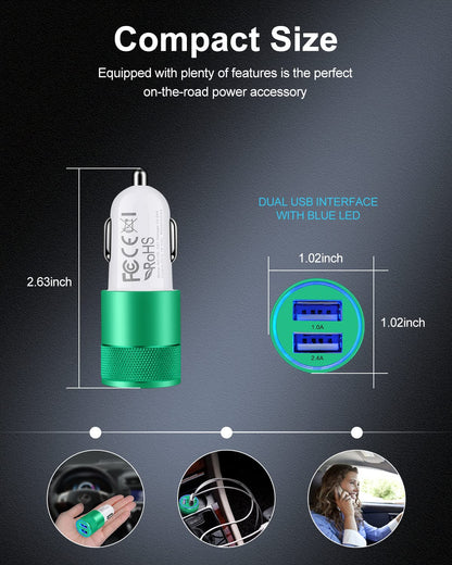 DualBoost Car Charger: Fast 3.4A 2-Pack USB Adapter