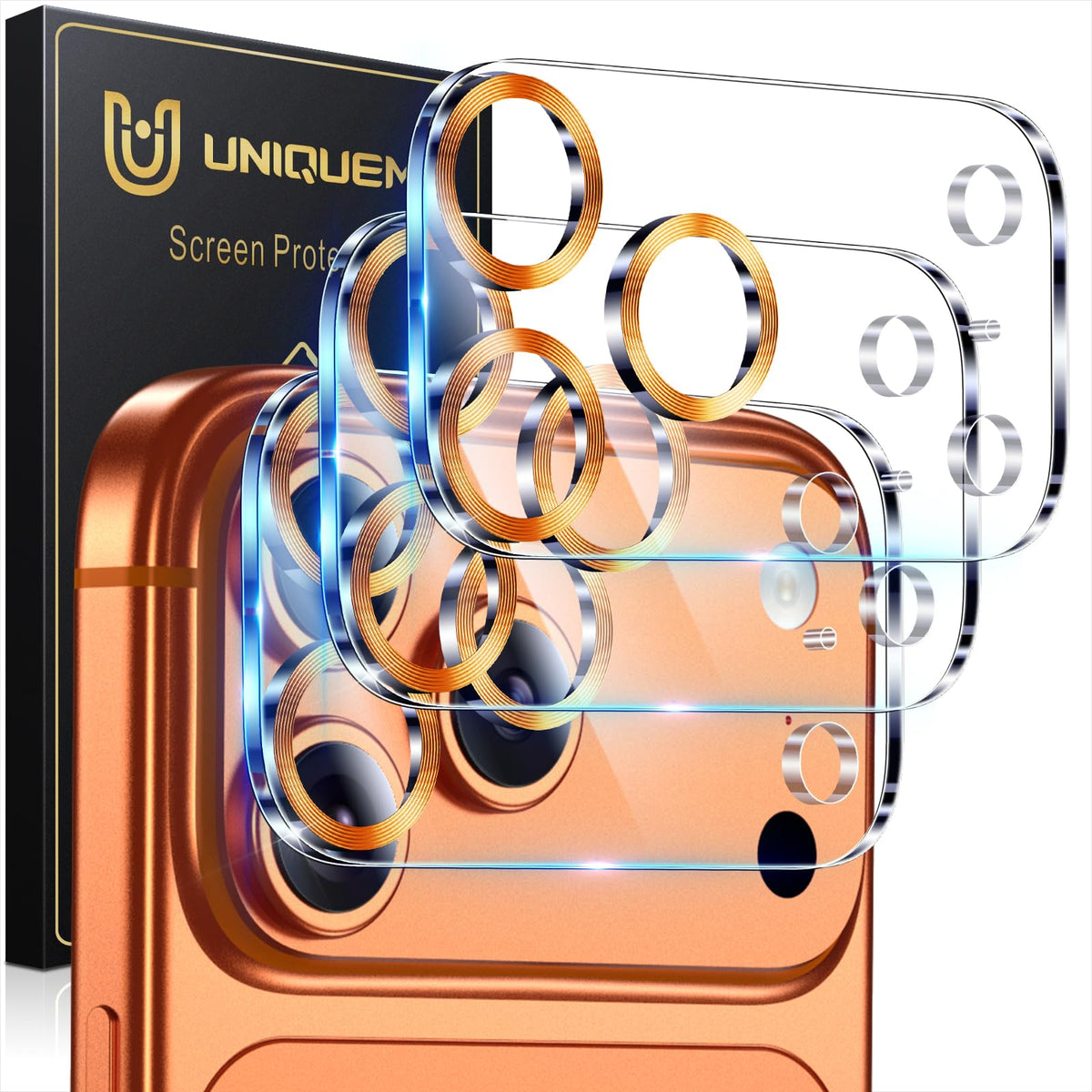 UniqueMe for 3 Pack iPhone 16 Pro/iPhone 16 Pro Max Camera Lens Protector