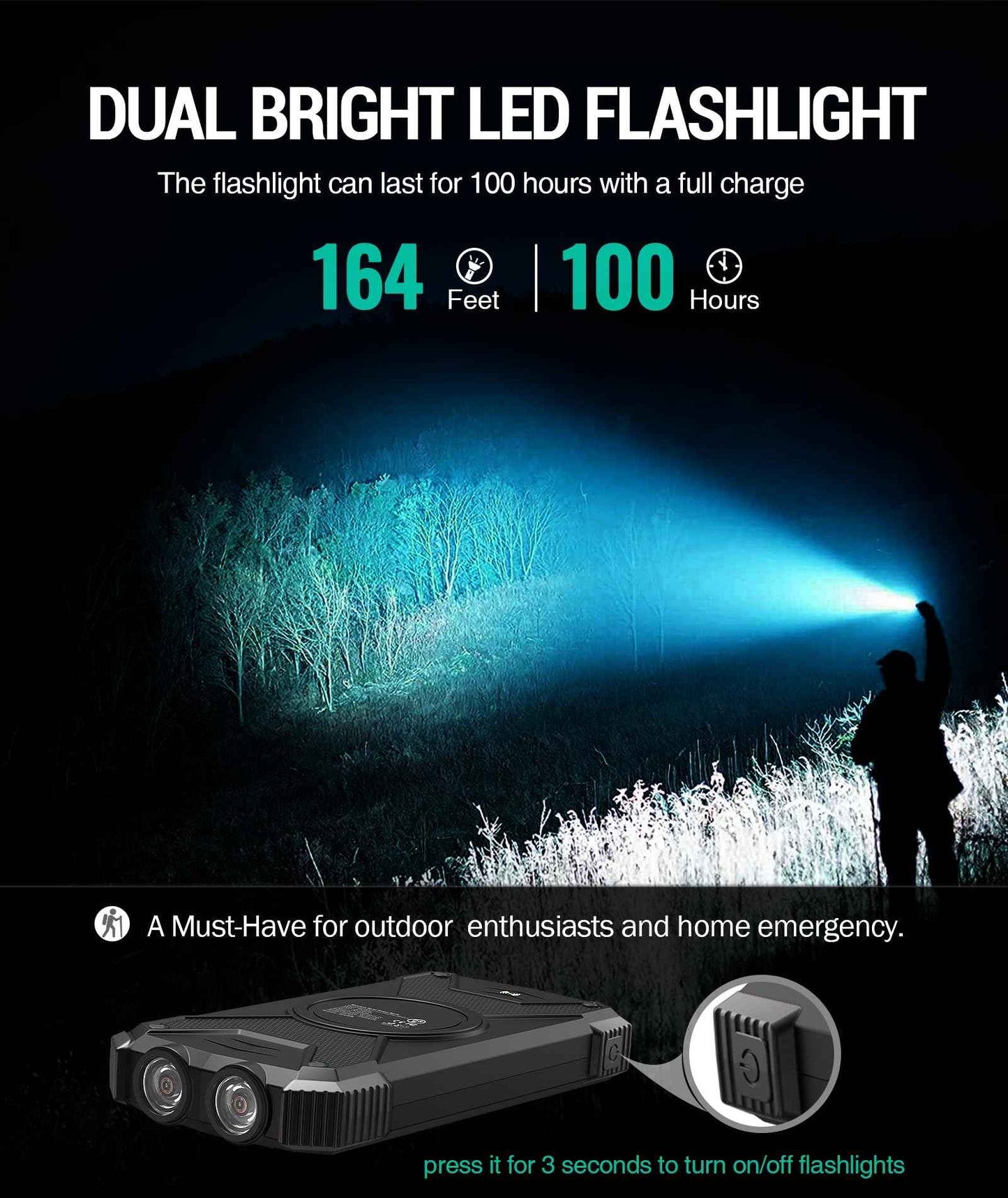 BLAVOR Solar Power Bank 10,000mAh Wireless Charger
