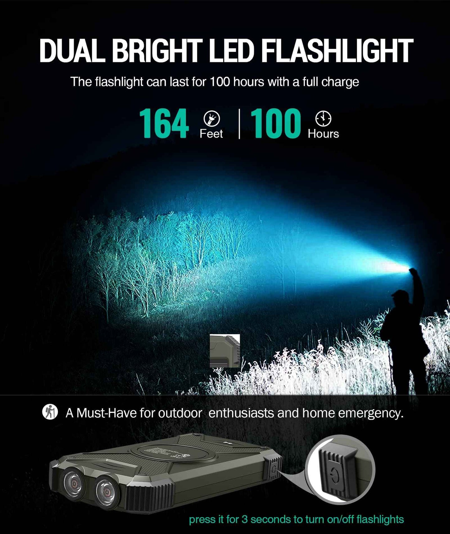 BLAVOR Solar Power Bank 10,000mAh Wireless Charger