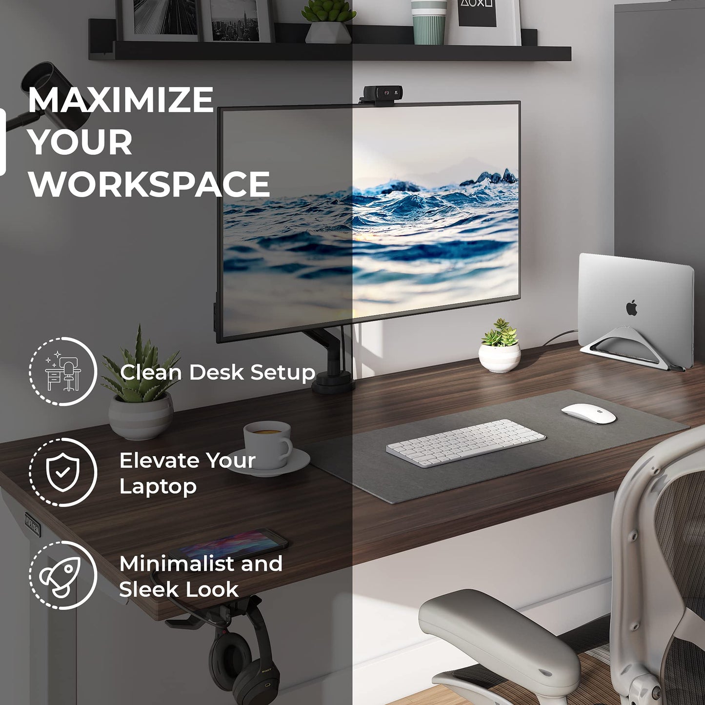 BlackRise: Adjustable Vertical Laptop Dock Stand