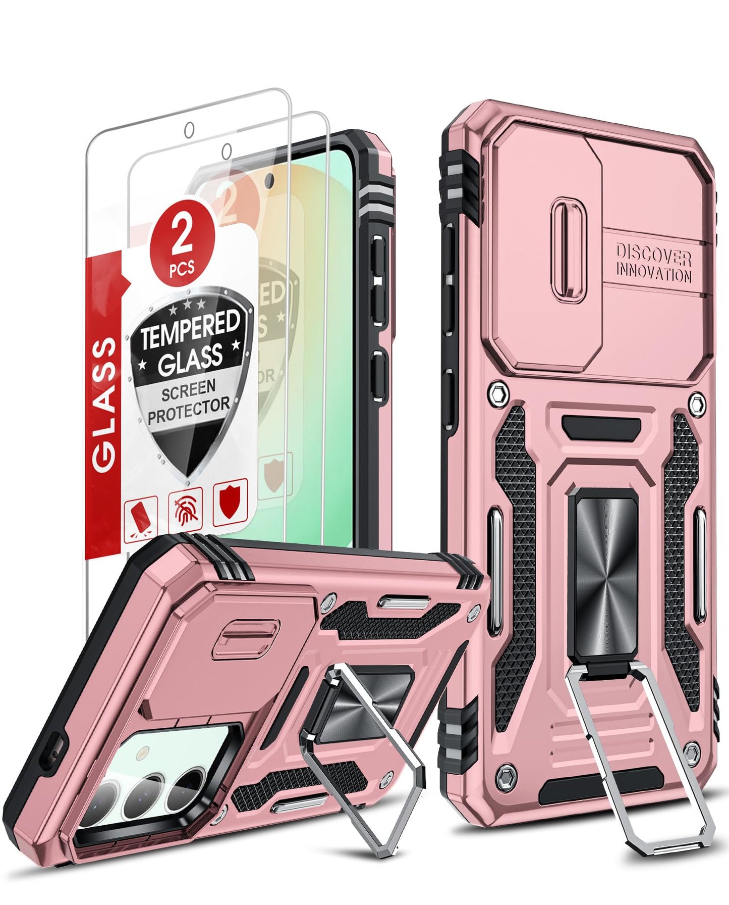 LeYi Samsung S25 FE Case with Camera Cover & Stand