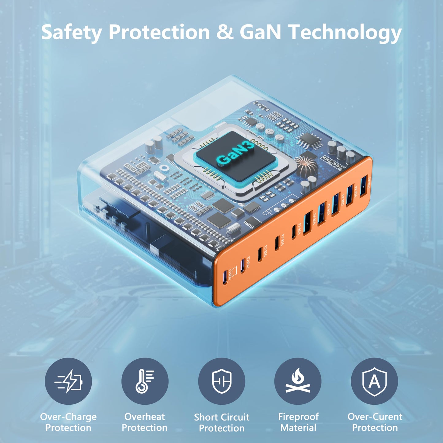 PowerHub 320: High-Speed 10-Port USB-C Charger