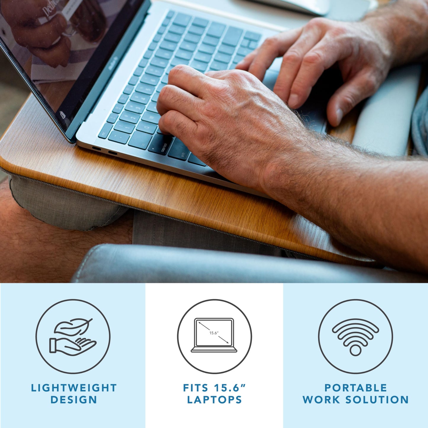 PinkComfort Lap Desk: Device Ledge & Phone Holder