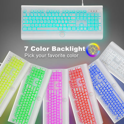 GlowType: Large Print 7-Color Backlit Keyboard
