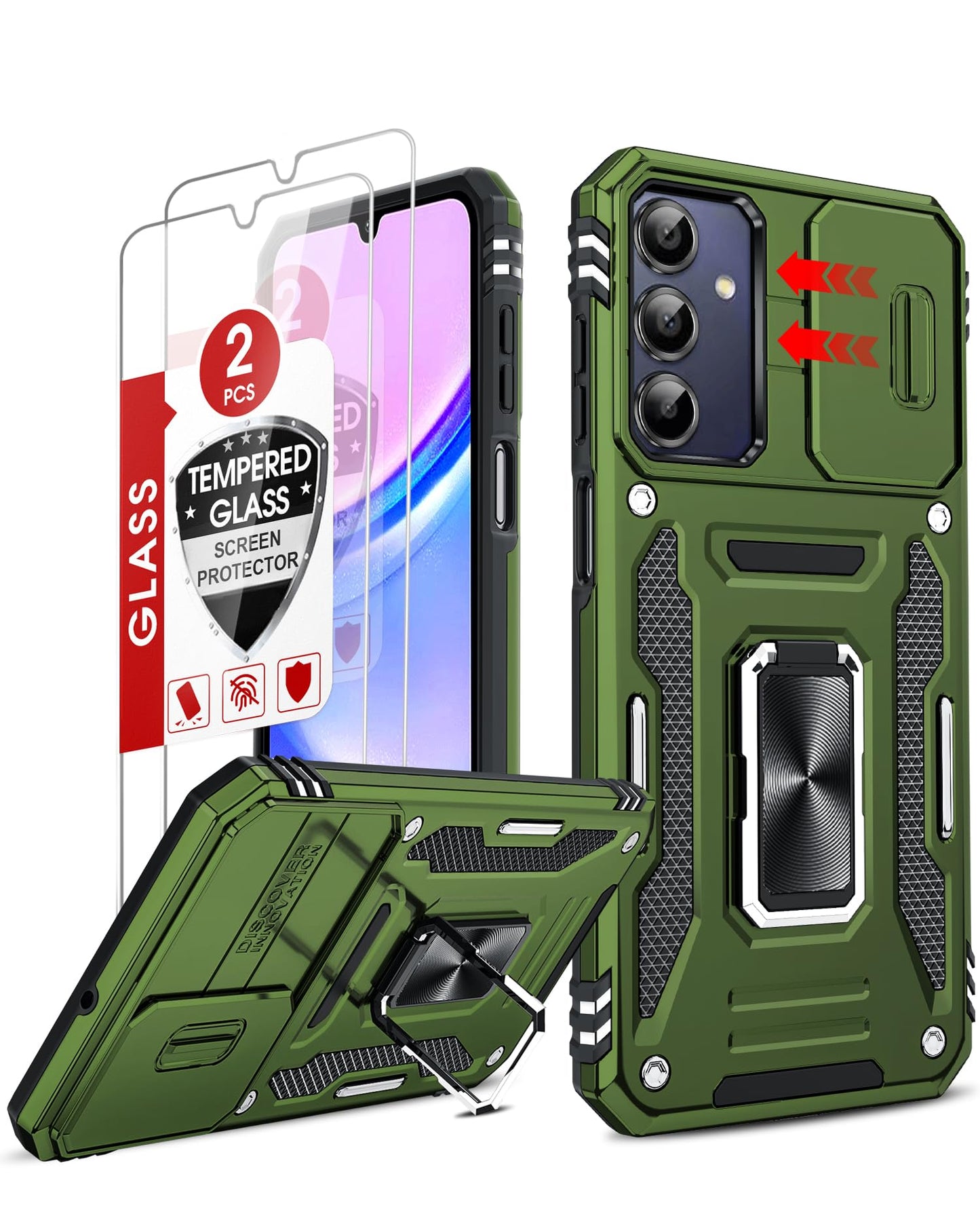 LeYi Samsung S25 FE Case with Camera Cover & Stand