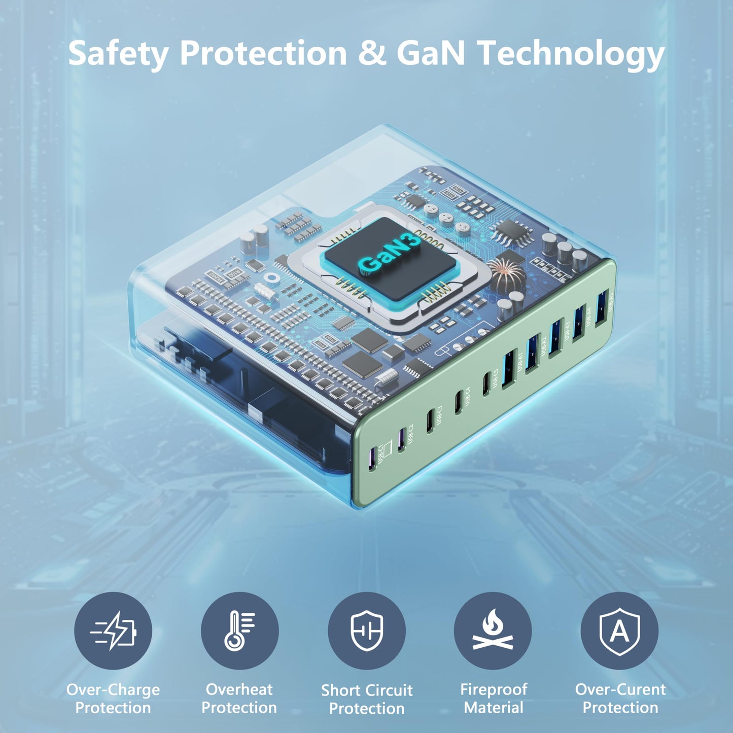 PowerHub 320: High-Speed 10-Port USB-C Charger