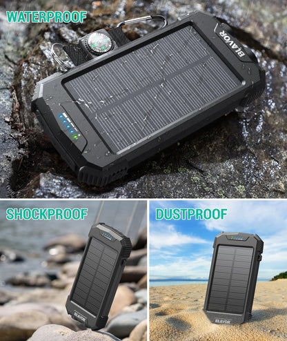 BLAVOR SolarPower 10K: Fast Portable Charger & Light - Small Enterprise