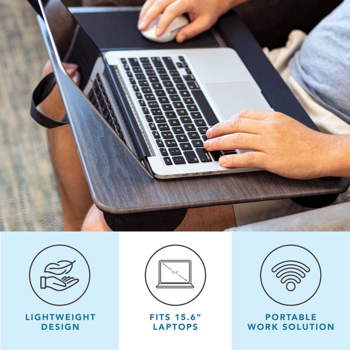 PinkComfort Lap Desk: Device Ledge & Phone Holder