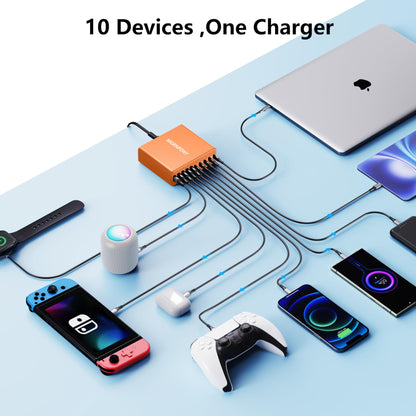 PowerHub 320: High-Speed 10-Port USB-C Charger