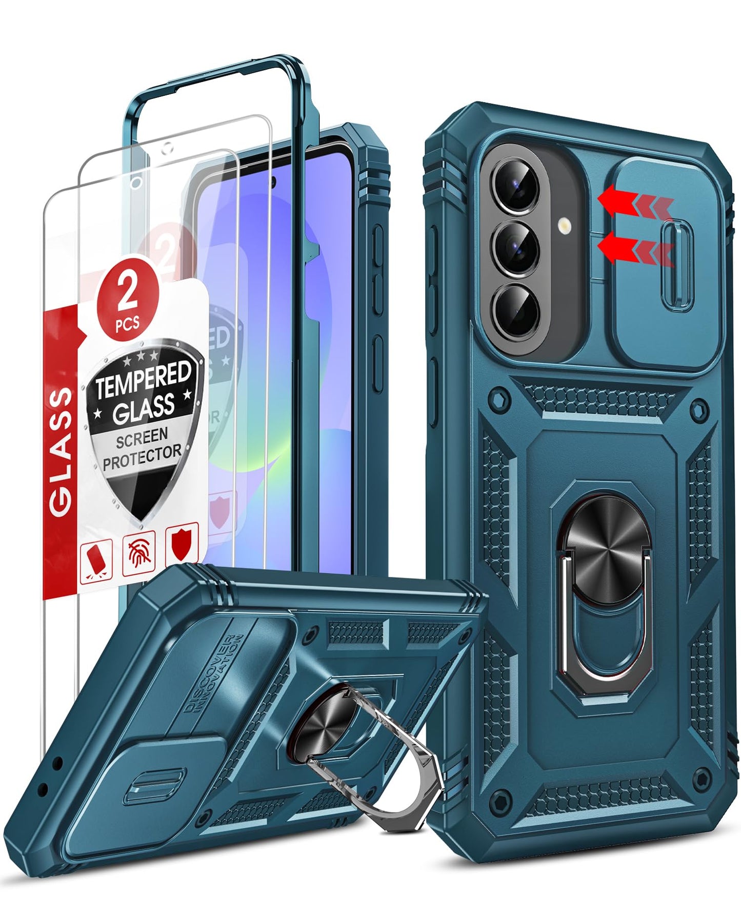 LeYi Samsung S25 FE Case with Camera Cover & Stand