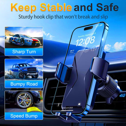 Qifutan Cell Phone Holder for Car Mount Car Vent Phone Mount, 360° Rotatable, Hands-Free Air Vent Holder for iPhone Smartphones Camera Mounts(4-7 Inch)