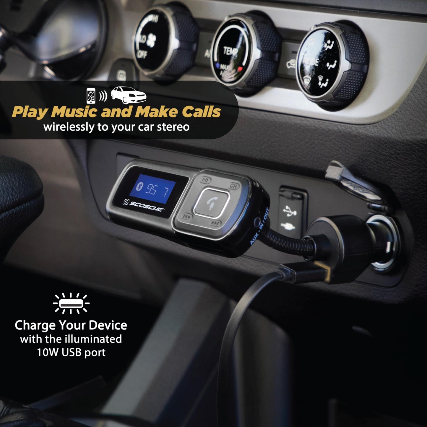 Scosche DriveConnect: Bluetooth FM & Dual USB Charger