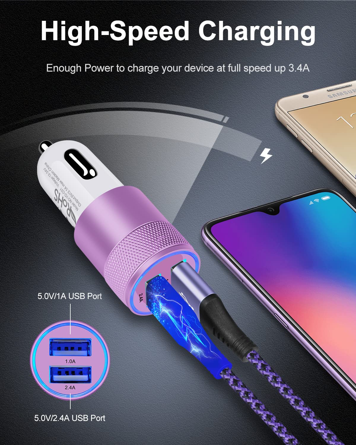DualBoost Car Charger: Fast 3.4A 2-Pack USB Adapter