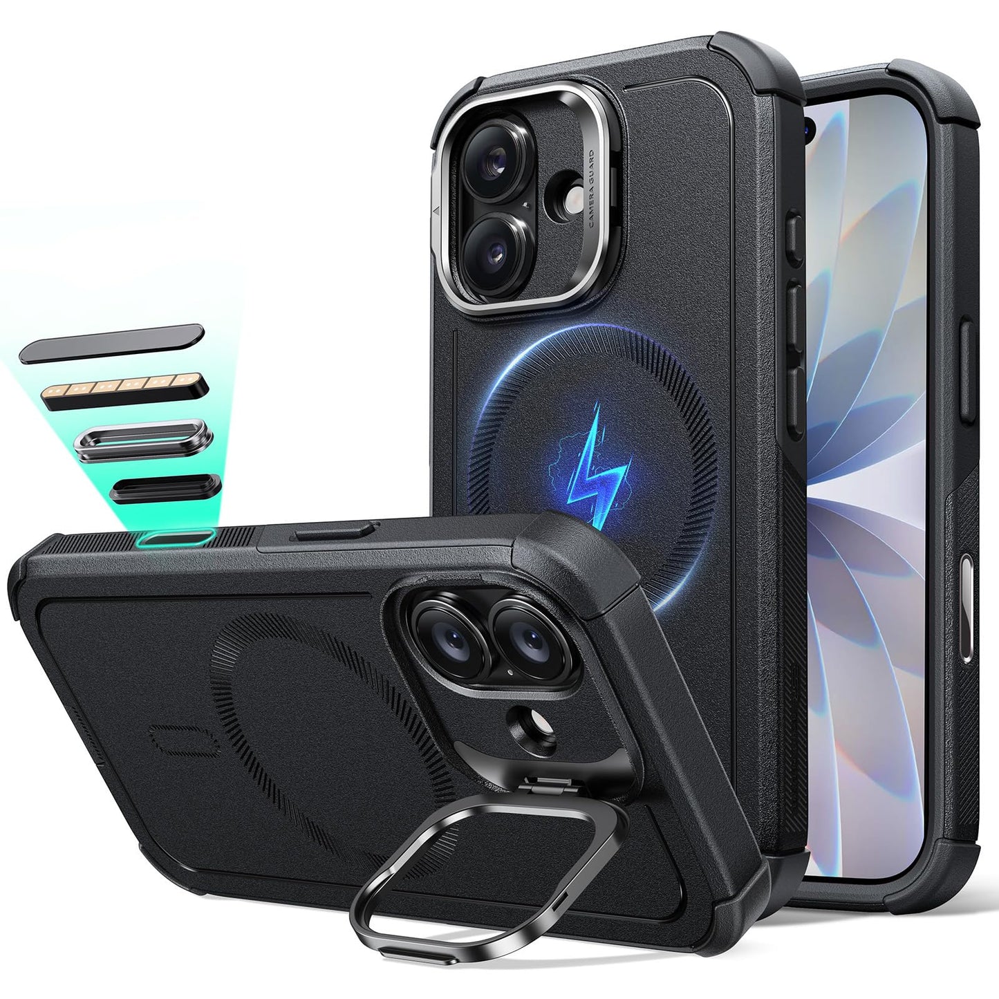 ESR Air Armor: Clear Black Military-Grade iPhone Case