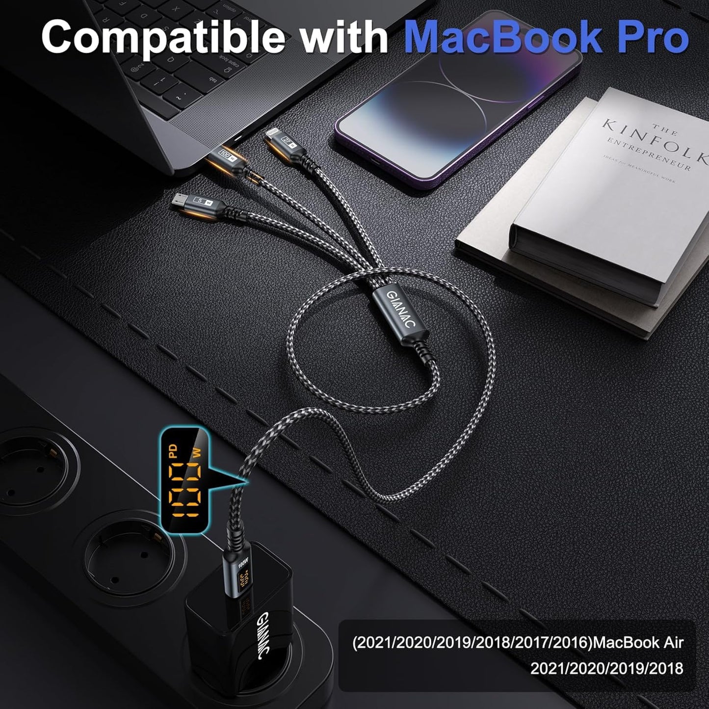 SmartCharge 3-in-1 USB C Cable with LED Display - Small Enterprise