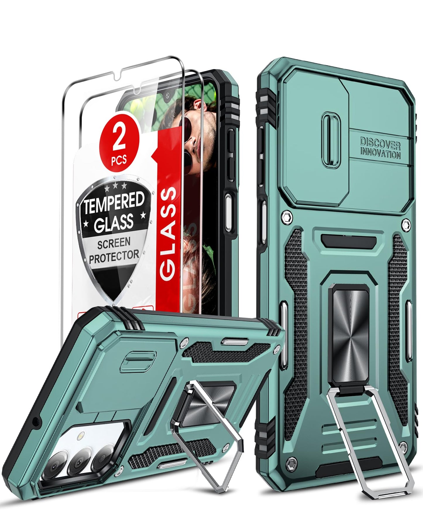 LeYi Samsung S25 FE Case with Camera Cover & Stand