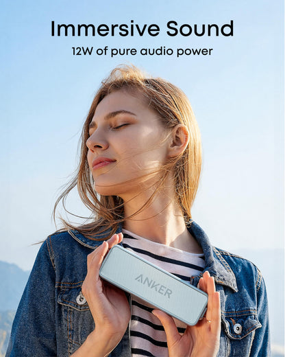 Anker Soundcore 2 Portable Bluetooth Speaker with Stereo Sound, Bluetooth 5, Bassup, IPX7 Waterproof, 24-Hour Playtime, Wireless, Speaker for Home, Outdoors, Travel