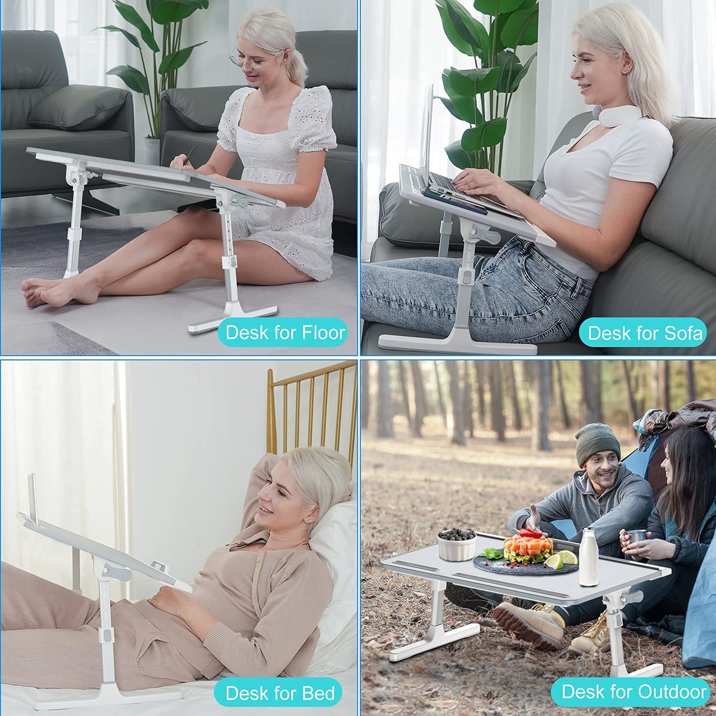 FlexiFold XL: Adjustable Laptop Tray for Bed & Sofa