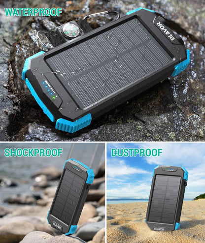 BLAVOR Solar Power Bank 10,000mAh Wireless Charger