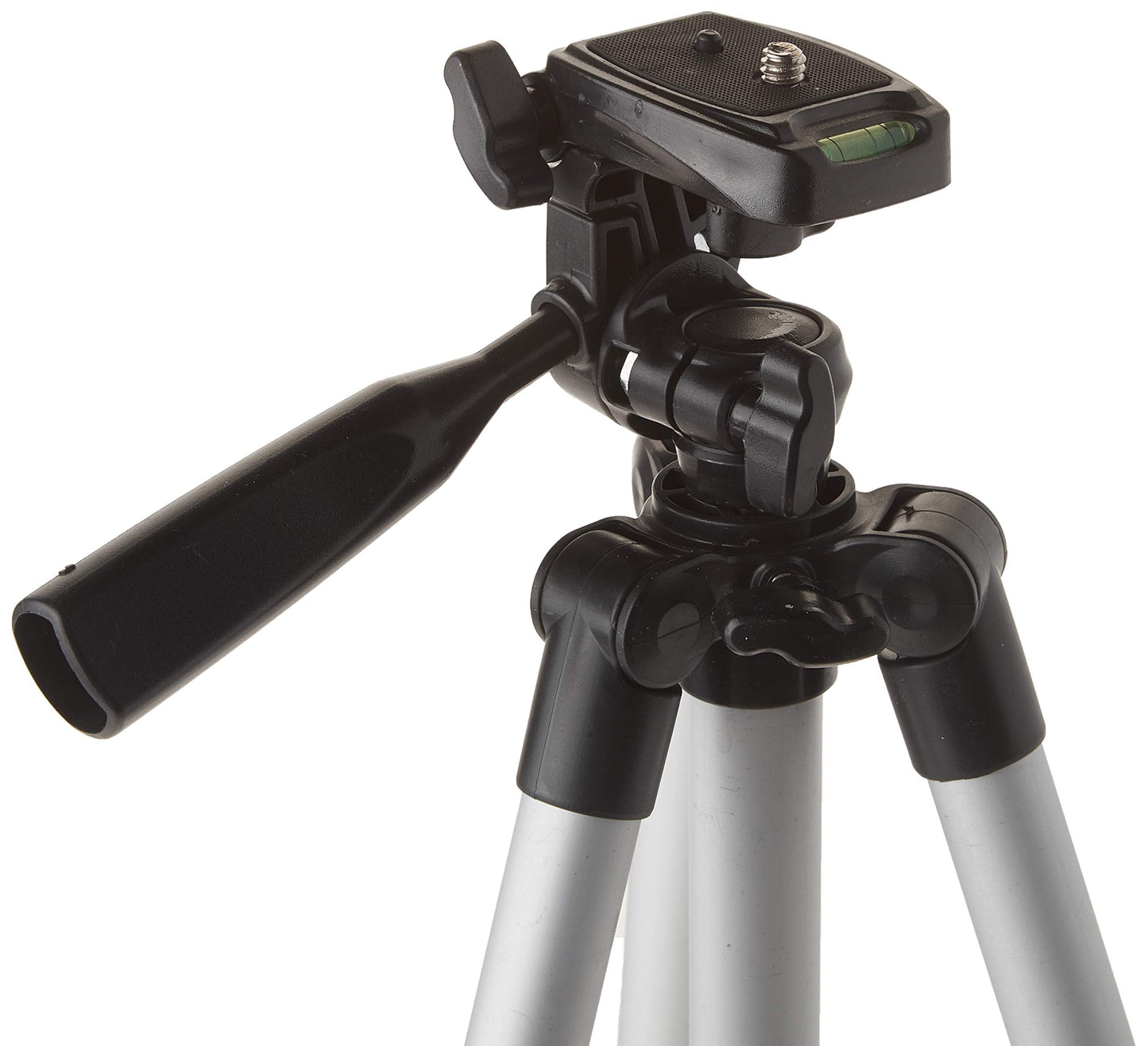 50 Inch Aluminum Camera Tripod with 3-Way Pan Head & Quick-Release Plate – Lightweight DSLR & Mirrorless Tripod with Bubble Level for Photography & Video