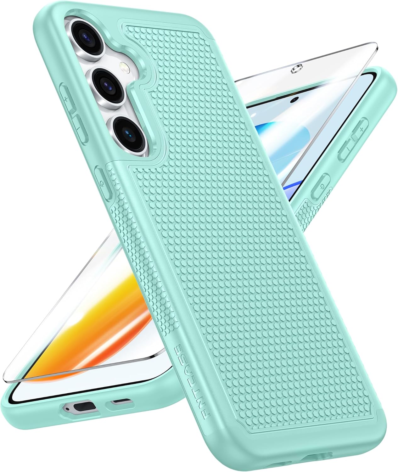 FNTCASE for Galaxy A17/A16 5G Phone Case - Samsung A17 Military Grade Drop Protection, 14ft Drop Tested, Screen Protector Included, Anti-Slip Matte Textured, TPU+PC Dual Layer Shockproof Cover (Black)