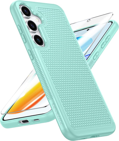 FNTCASE for Galaxy A17/A16 5G Phone Case - Samsung A17 Military Grade Drop Protection, 14ft Drop Tested, Screen Protector Included, Anti-Slip Matte Textured, TPU+PC Dual Layer Shockproof Cover (Black)
