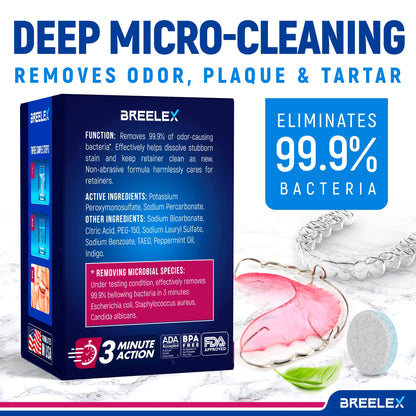BrightBite Tablets: 3-Minute Retainer & Denture Cleanser