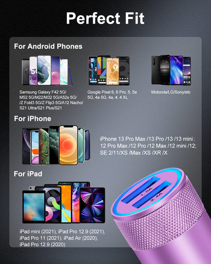 DualBoost Car Charger: Fast 3.4A 2-Pack USB Adapter